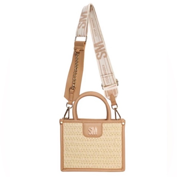 Steve Madden Handbags - Steve Madden Small Straw Camel Satchel NWT